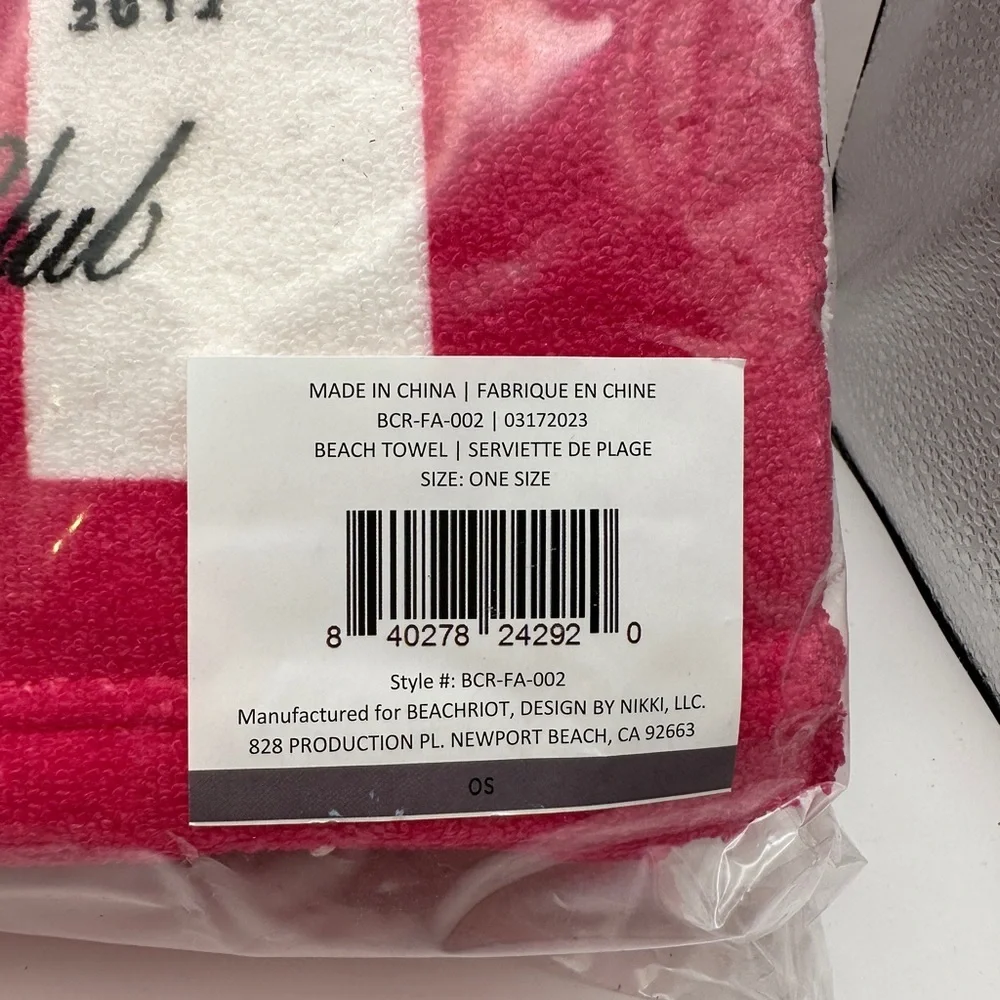 Beach Riot Beach Towel Pink Orange Stripe  30